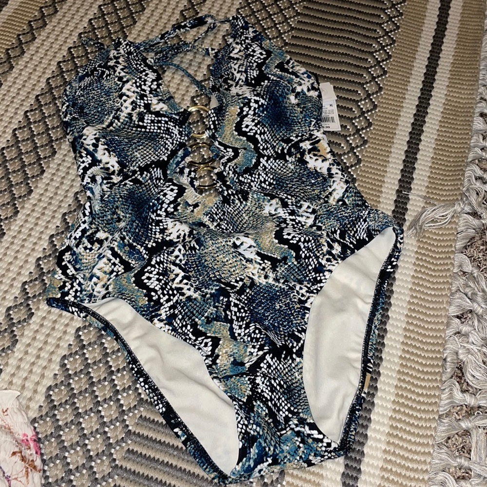 Snake-print swimsuit